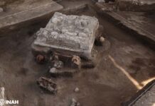 An altar is found in Tula during the works of the Mexico–Querétaro Train